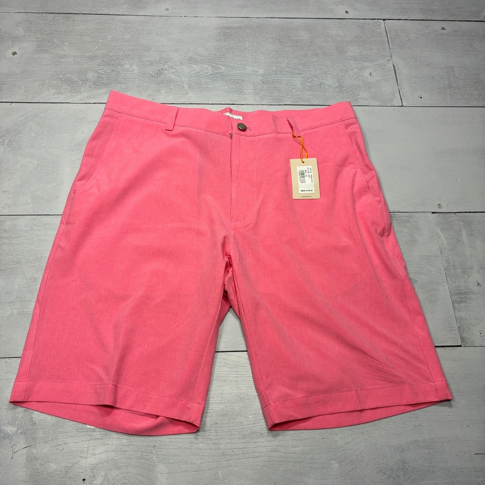 Peter Millar Crown Sport Golf Shorts Mens 34 Pink Performance Stretch MS23EP01